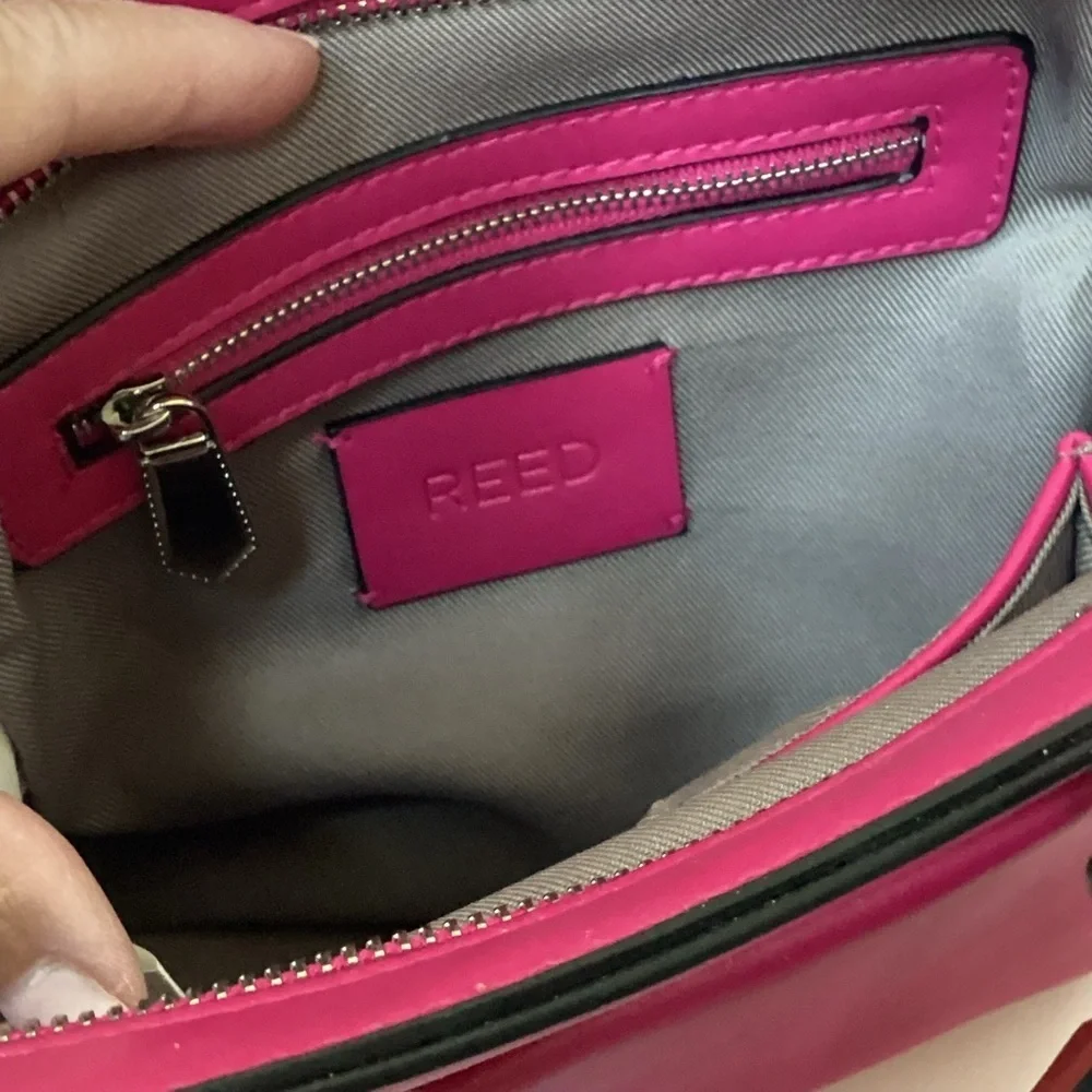 NWT REED special edition small Satchel/ crossbody. Vegan,  Fuschia and orange.